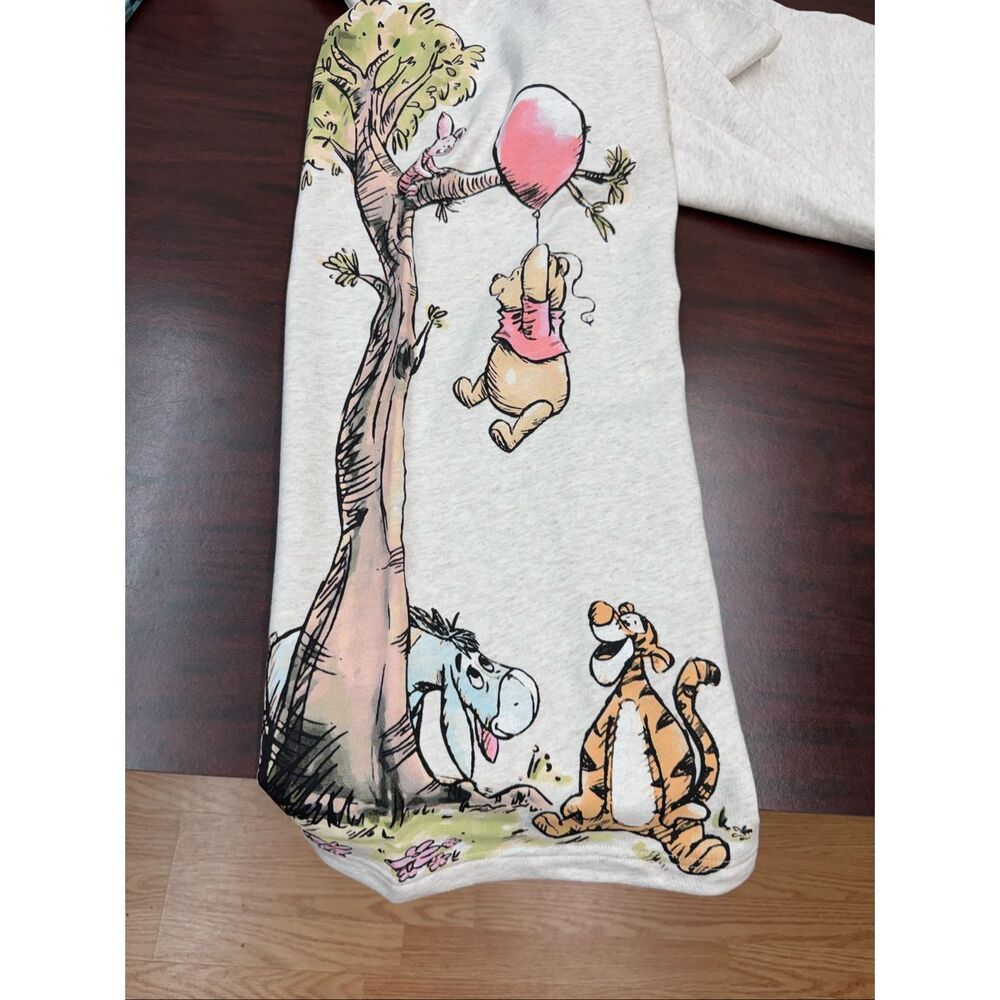 NWT Disney Winnie The Pooh Wide Leg Beige Sweatpants Size Medium - Picture 7 of 11